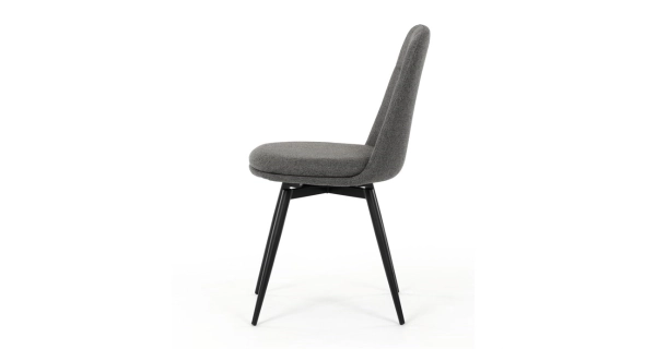 Otočná jídelní židle JORLEMKAL, šedá látka, černý kov