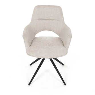 Otočná jídelní židle LEMTORHAL, krémová látka, černý kov