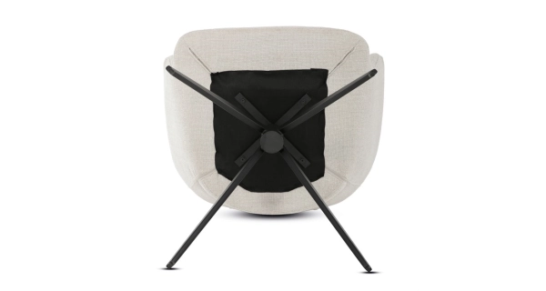 Otočná jídelní židle LEMTORHAL, krémová látka, černý kov