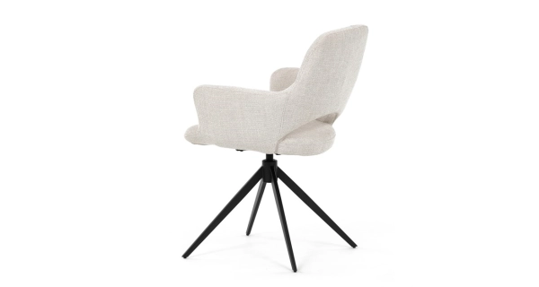 Otočná jídelní židle LEMTORHAL, krémová látka, černý kov