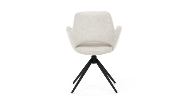 Otočná jídelní židle LEMTORHAL, krémová látka, černý kov