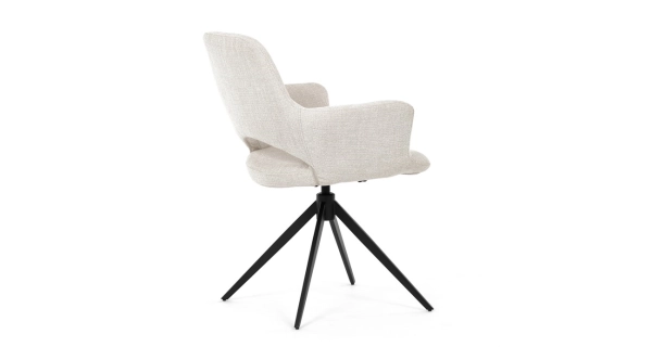 Otočná jídelní židle LEMTORHAL, krémová látka, černý kov