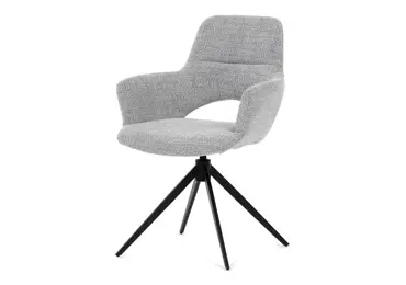 Otočná jídelní židle LEMTORHAL, šedá látka, černý kov