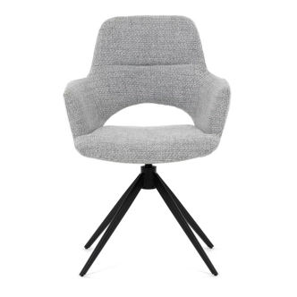 Otočná jídelní židle LEMTORHAL, šedá látka, černý kov
