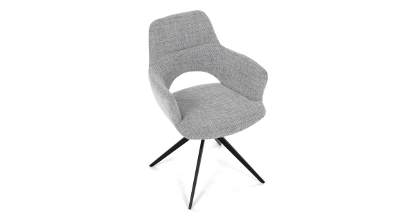 Otočná jídelní židle LEMTORHAL, šedá látka, černý kov