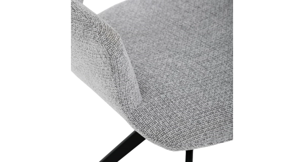 Otočná jídelní židle LEMTORHAL, šedá látka, černý kov