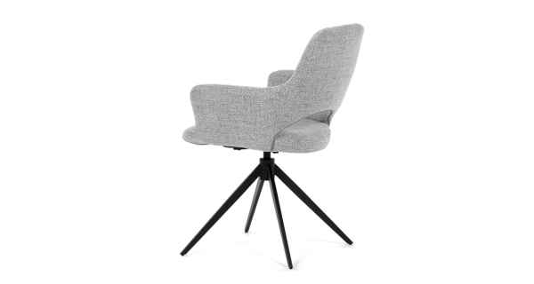 Otočná jídelní židle LEMTORHAL, šedá látka, černý kov