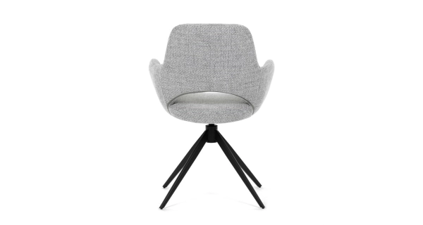 Otočná jídelní židle LEMTORHAL, šedá látka, černý kov