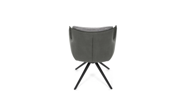 Otočná jídelní židle MORXERDOR, šedá látka, černý kov