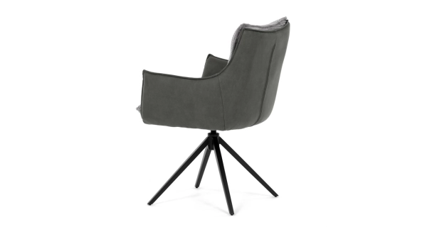 Otočná jídelní židle MORXERDOR, šedá látka, černý kov