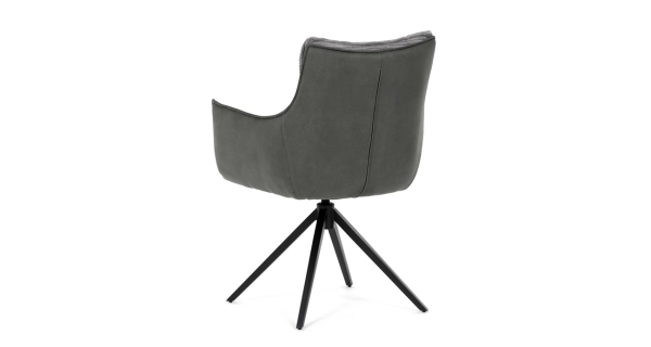 Otočná jídelní židle MORXERDOR, šedá látka, černý kov