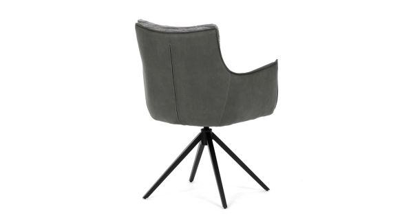 Otočná jídelní židle MORXERDOR, šedá látka, černý kov