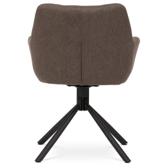 Otočná jídelní židle PONMORIV, hnědá látka, černý kov