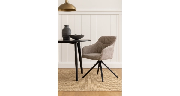 Otočná jídelní židle ROSBEL, šedá látka/kov