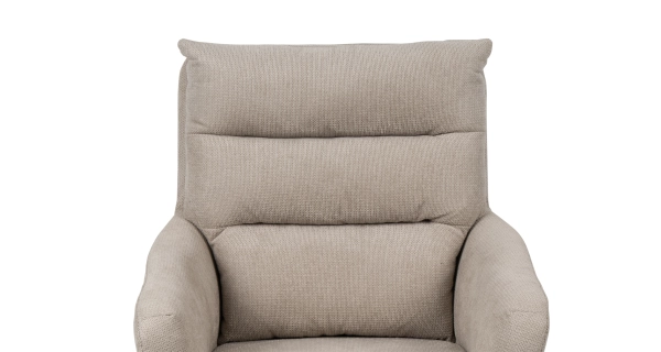 Otočná jídelní židle UTRELA, béžová látka/kov