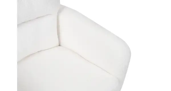 Otočná jídelní židle UTRELA, bílá látka/kov