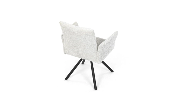 Otočná jídelní židle VORTORQUIN, krémová látka, černý kov