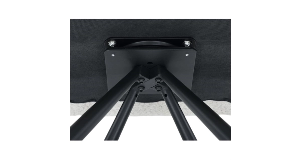 Otočná jídelní židle VORTORQUIN, krémová látka, černý kov