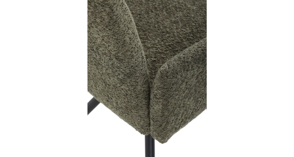 Otočná jídelní židle VORTORQUIN, zelená látka, černý kov