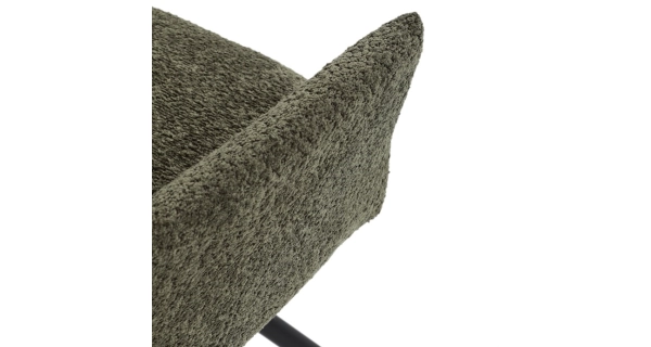 Otočná jídelní židle VORTORQUIN, zelená látka, černý kov