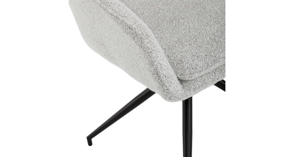 Otočná jídelní židle VORZELEL, krémová látka, černý kov