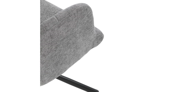 Otočná jídelní židle VORZELEL, šedá látka, černý kov