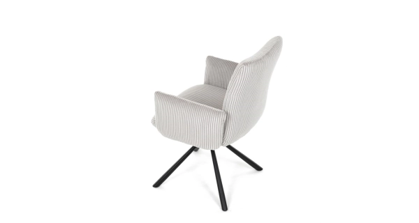 Otočná jídelní židle ZANULTOR, krémová látka, černý kov