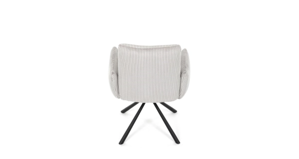 Otočná jídelní židle ZANULTOR, krémová látka, černý kov