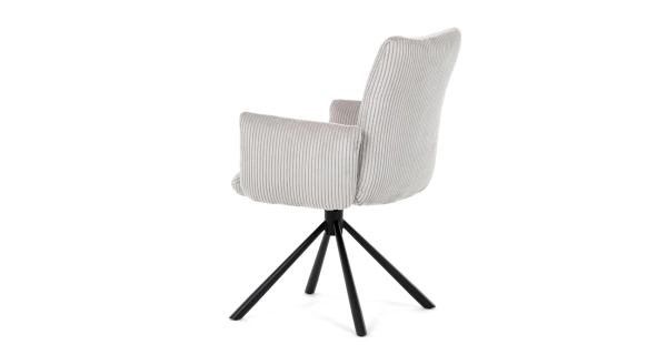 Otočná jídelní židle ZANULTOR, krémová látka, černý kov