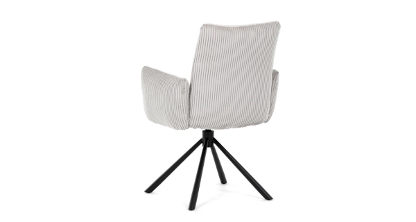 Otočná jídelní židle ZANULTOR, krémová látka, černý kov