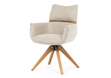 Otočná jídelní židle ZANXERTOR, béžová látka