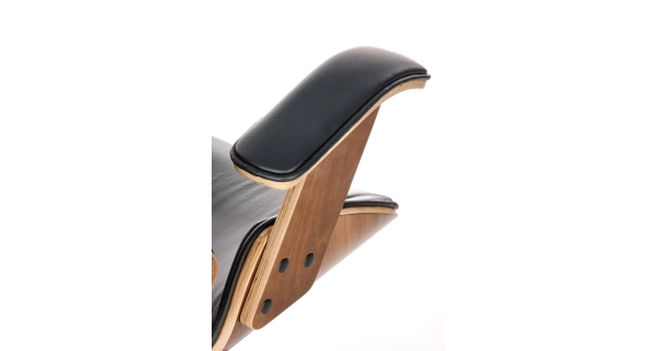 Otočné křeslo OLEG, černé/ořech