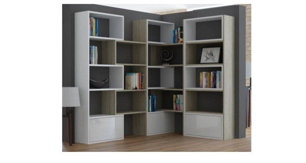 PADANG regál, bílá/dub sonoma