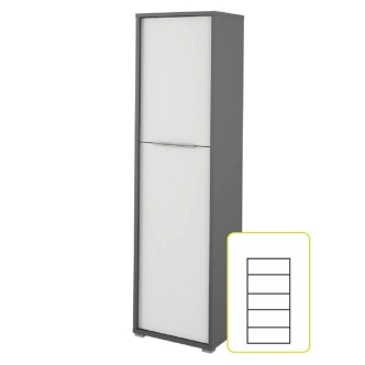 PADAR skříň 1D, grafit/bílá