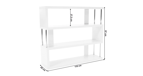 PALAU regál, bílá/chrom