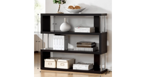 PALAU regál, černá/chrom