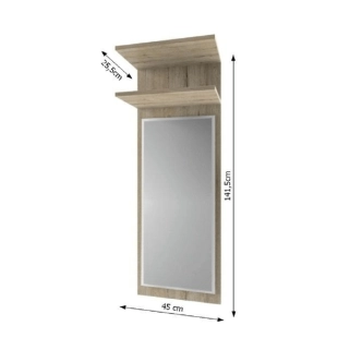 Panel se zrcadlem TESORES 45, dub sanremo