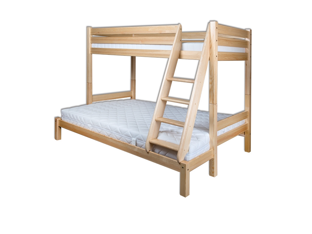 Patrová postel DUARTE, 90x200 + 140x200, masiv borovice, moření: ...