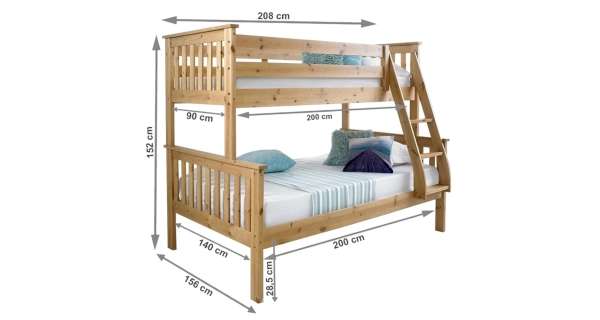 Patrová rozložitelná postel OVER, přírodní