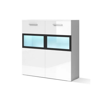 PAYTON komoda, bílá/bílý lesk