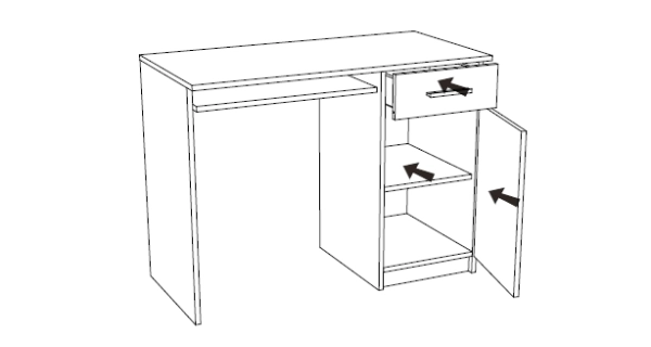 PC stůl CALLAN 15, bílý mat