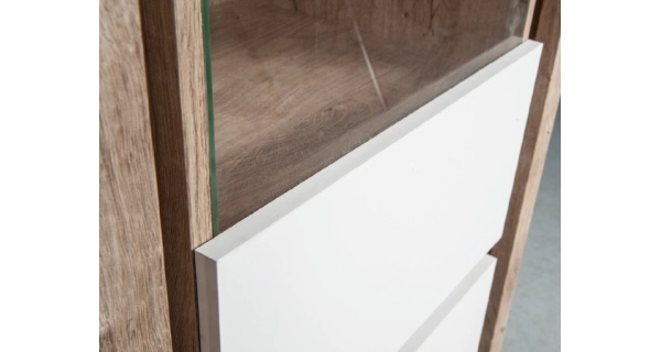 PC stůl FILIKA, dub ribbeck/bílý lesk