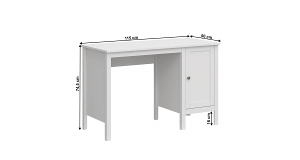 PC stůl GLOMERATA, bílá