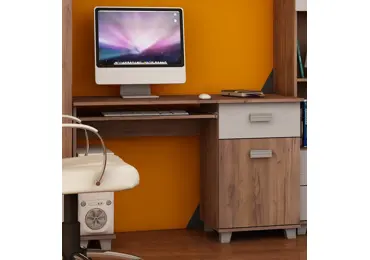 PC stůl KEATING, craft tobaco/craft bílý