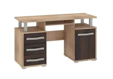 PC stůl LEHUA 1D3S, dub sonoma/dub sonoma tmavý