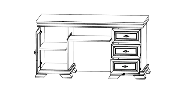 PC stůl MONEDULA, samoa king