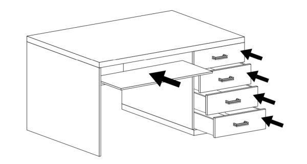 PC stůl PULCHERIA, dub ribbeck 