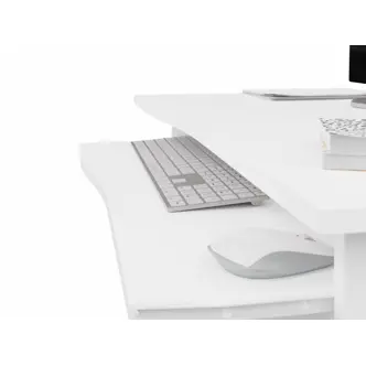 PC stůl s výsuvnou deskou NEJBY ELIJAH, bílá DOPRODEJ