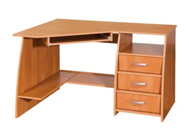 PC stůl se šuplíky SERDAN, pravý, olše