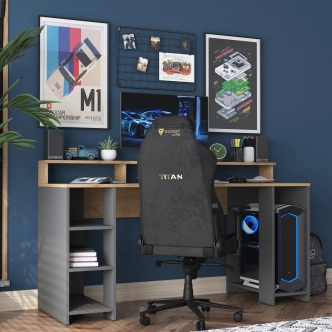 PC stůl ZALMIR, vlašský ořech/antracit